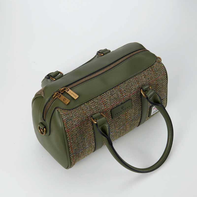 Harris Tweed Clutch, Mittlere Reisetasche, Islander, Fischgrätmuster in Kastanienbraun – Bild 6