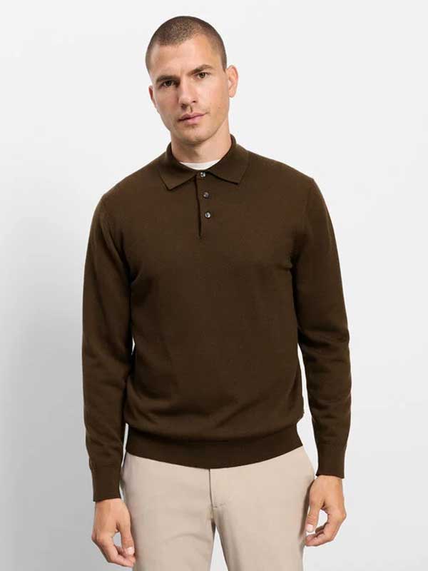 OLYMP_Casual_Polo_Trui_Brown