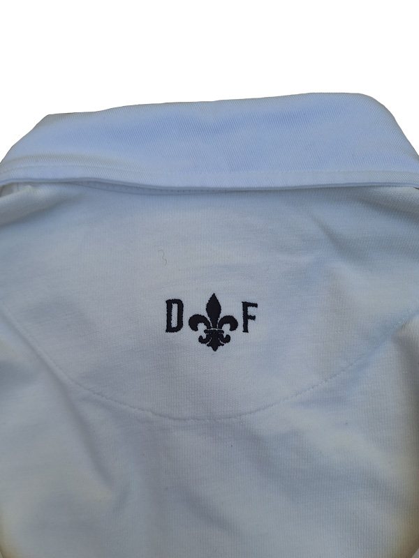 Rugby-Shirt Duke's Forest Einfarbig Weiß mit Weißem Kragen – Bild 3