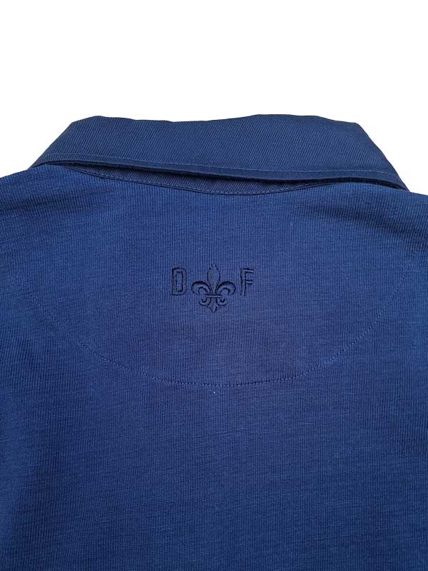 Rugby-Shirt Duke's Forest Einfarbig Marineblau mit Marineblauem Kragen – Bild 3