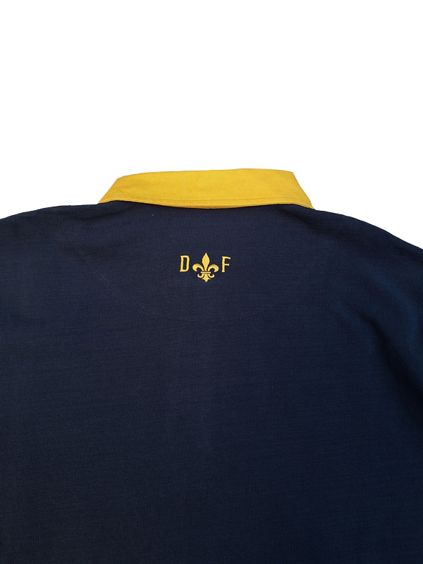 Rugby-Shirt Duke's Forest Einfarbig Schwarz mit Gelbem Kragen – Bild 3